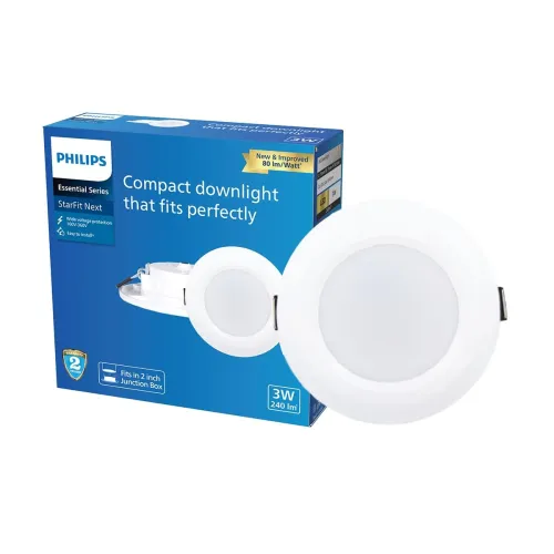 Image of PHILIPS 3 Watt Starfit 2 inch Concealed JB Ceiling Light| for Both Normal & False Ceiling