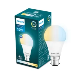 Philips 10-watt LED Bulb|3 Colors in 1 LED Bulb | Scene Switch Bulb for Home & Decoration|Color: Tunable White, Pack of 1, 10 w, b22d