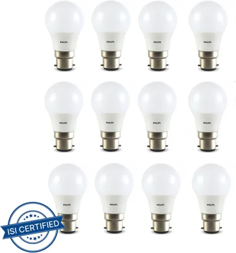 Image of PHILIPS 3 W Basic Round B22 LED Bulb (Yellow, Pack of 12)