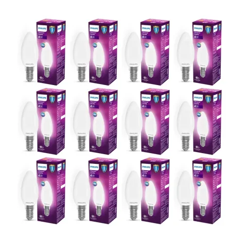 Image of Philips 4-watt Filament Candle LED Bulb | Diffused Candle Bulb For Home & Decoration | Bulb Base: E14, Cool White | Pack