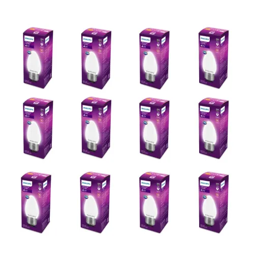 Image of PHILIPS 4-watt Filament Candle LED Bulb Warm White | Pack of 12