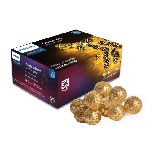 Image of PHILIPS 4M 10 LED Golden Glow Decorative String Light Pack 1