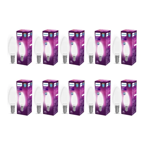 Image of Philips 4W E14 Frosted Candle Bulbs Pack of 10