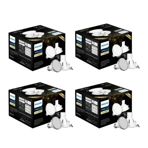 Image of Philips 4W LED Downlighter for Ceiling | Ceiling Secure Ceiling Light for Home & Hall | Cool Day Light, Pack of 4
