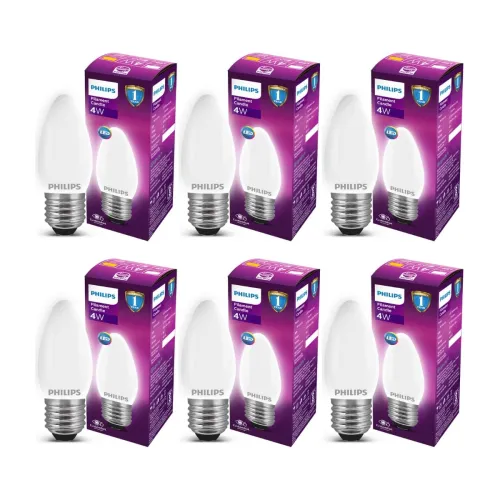 Image of Philips 4W LED Frosted Candle E27 (PO6)