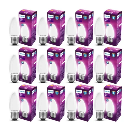 Image of PHILIPS 4W E27 LED Frosted Candle Bulb (PO12)