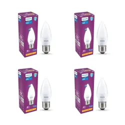 Philips 4W E4 Base LED Frosted Candle Light Bulbs (Pack of 4)