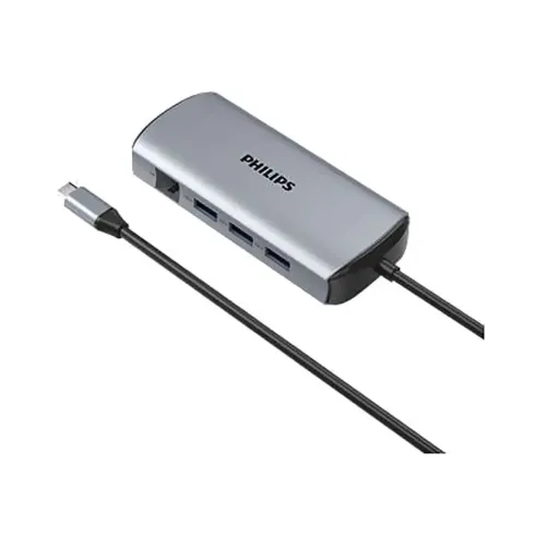 Image of PHILIPS 7 in 1 USB Type C to HDMI 4K 30Hz + 3 x USB A + PD (max 60W) + Micro SD Card Slot + SD Card Slot Dock Adapter fo