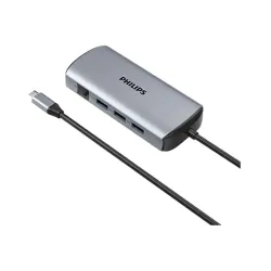 PHILIPS 7 in 1 USB Type C to HDMI 4K 30Hz + 3 x USB A + PD (max 60W) + Micro SD Card Slot + SD Card Slot Dock Adapter fo