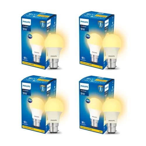 Image of Philips 9-Watts B22 LED Warm White LED Bulb, Pack of 4, 