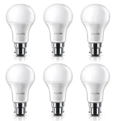 Philips 9-Watts B22 LED Warm White LED Bulb, Po6