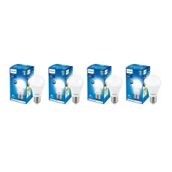 Philips Ace Saver Base E27 9-Watt LED Bulb (Pack of 4, White)