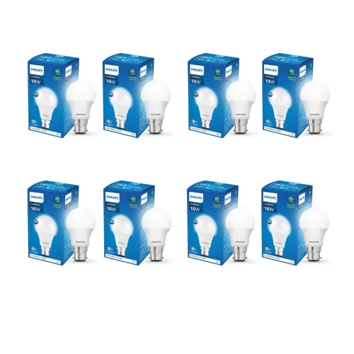 Image of PHILIPS Ace Saver 10W B22 LED Bulb,900lm, Cool Day Light, Pack of 8