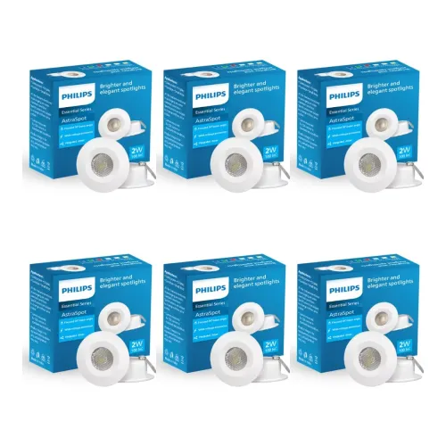 Image of Philips Astra 2W LED COB Spot Lights Pack 6