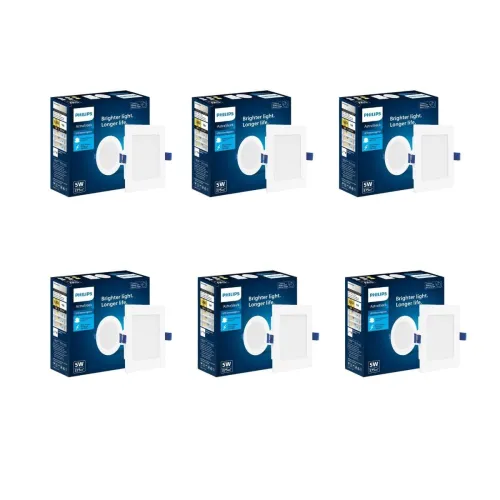 Image of PHILIPS Astra Sleek 5-watt Square LED Pack of 6