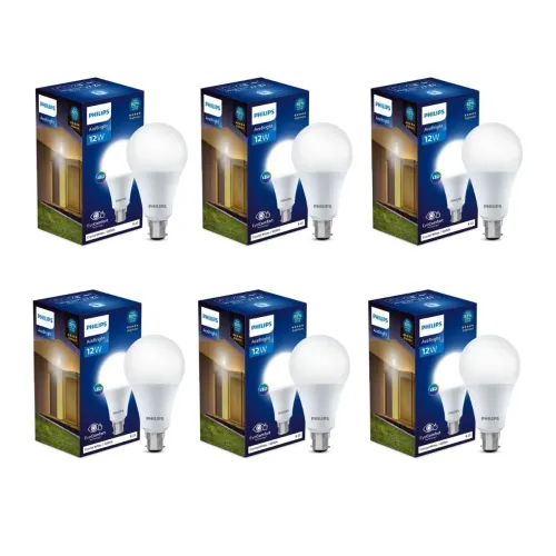Image of Philips B22 Base 12-Watt LED Bulb (Crystal White, Pack of 6)