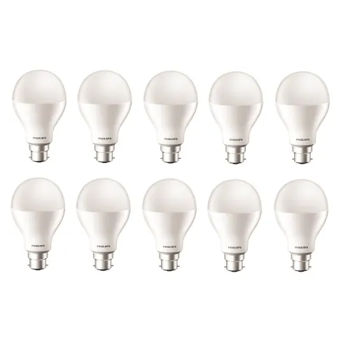 Image of Philips Base B22 17-Watt Glass LED Bulb (Pack of 10, Cool Day Light)