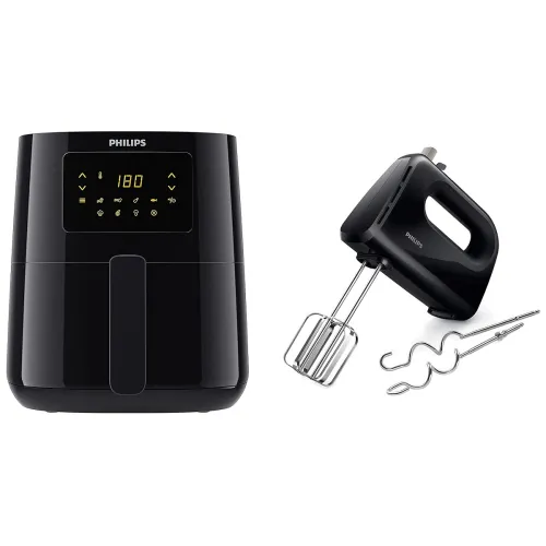 Image of PHILIPS Digital Air Fryer HD9252/90 4.1 Liter & HR3705/10 300-Watt Hand Mixer