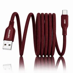 PHILIPS DLC4130AI/94 18W Type-A to Type-C Fast Charging Cable (1m, Iron Red)