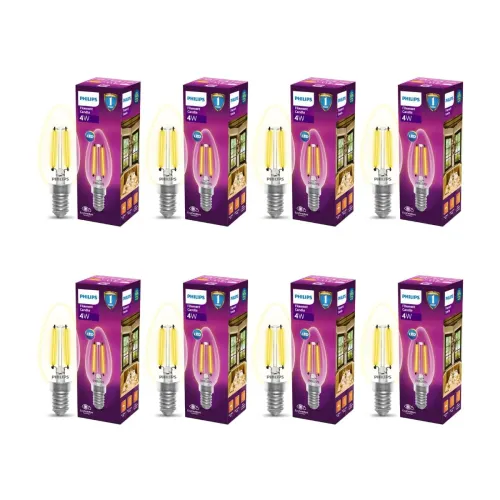 Image of Philips E14 Clear Candle 400-Lumen Decorative Wall Lights 