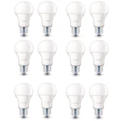 PHILIPS E27 7-Watt LED Bulbs WW (Pack of 12, Warm White)