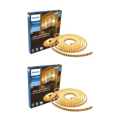 PHILIPS FlexiShine LED Strip Light 5M | 8 Watt per Meter | 120 LEDs/m | IP65 Waterproof LED Rope Light for Outdoor Balcony Garden Pathway Lighting | Flexible Decorative Lighting | Warm White...