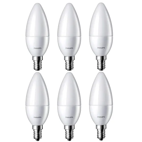 Image of Philips 2.7W Frosted Candle LED Bulb Po6