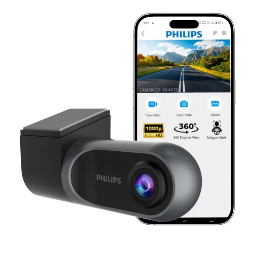 Image of Philips GoSure 3001 Dash Cam for Car, Full HD 1080p, G-Sensor, Loop Recording, Night Vision, Wide Angle Lens, Car DVR Ca