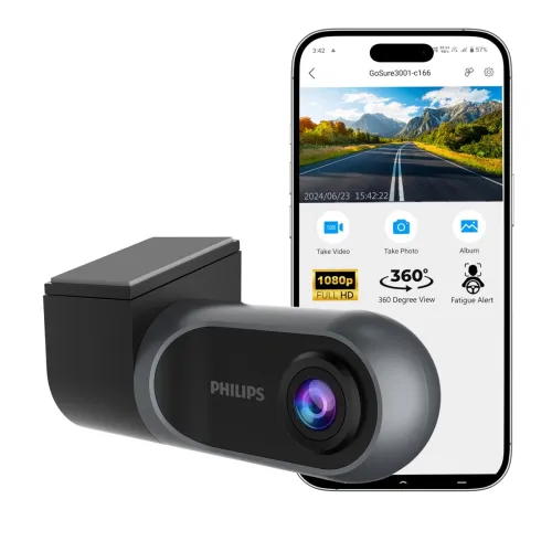 Image of Philips GoSure 3001 Dash Cam for Car Full HD 1080p – Black