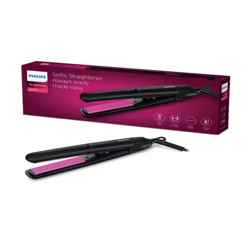 Image of Philips HP8302/06 Selfie SilkPro Care Hair Straightener (Black)