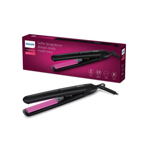 Image of Philips India's No.1 Hair Styling Brand Selfie Hair Straightener, Minimized Heat Damage,SilkPro Care, Ceramic Plates,Smo
