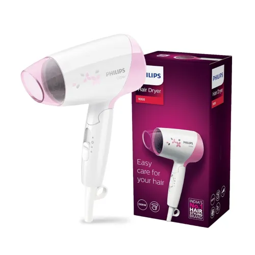 Image of Philips India's No.1 Hair Styling Brand - Foldable Hair Dryer | 1200W | Fast Blow Dry | 2 Heat Settings | ThermoProtect 