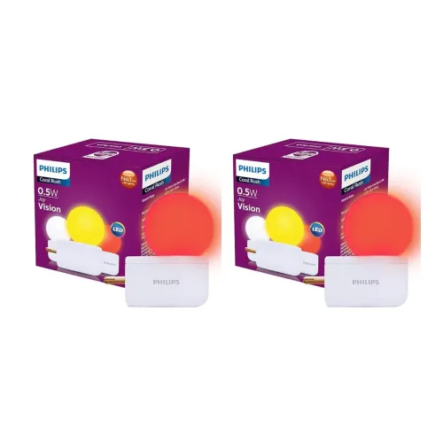 Image of Philips Joy Vision Coral Rush 0.5W LED Night Lamp (Red, Pack of 2)