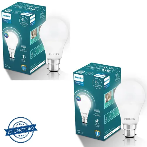 Image of PHILIPS 9 W Motion Sensor Round B22 LED Bulb 