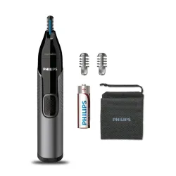 PHILIPS Nose Trimmer Nt3650 /16,Cordless Nose,Ear&Eyebrow Trimmer With Protective Guard System,Fully Washable,Including 