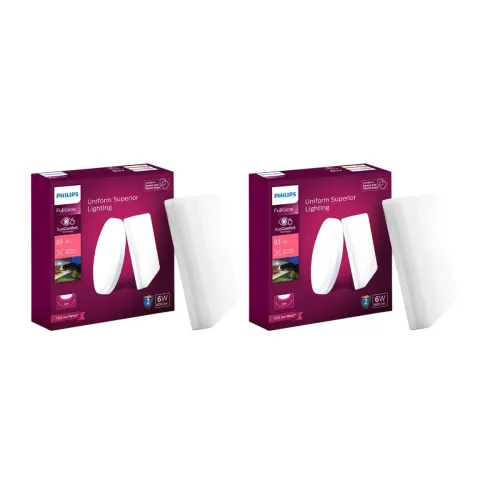 Image of Philips Polycarbonate 6-Watt Day Light (Pack of 2)