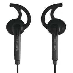 Philips TAA1009BK/94 in-Ear Sports Wired Earphones with Mic, 12mm Neodymium Drivers, Secure Fit Wing Tips, IPX4 Splash/S