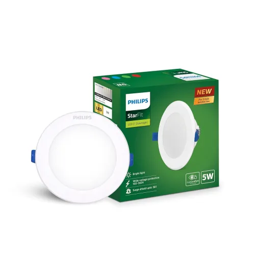 Image of Philips Starfit 5 watt Concealed JB LED downlighter for Ceiling with 3 inch Cut-Out (Cool Day Light, Pack of 1), White-P