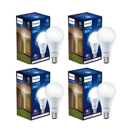 Image of PHILIPS Stellar Bright 12-Watt LED Bulb B22 Base (Crystal White, Pack of 4)