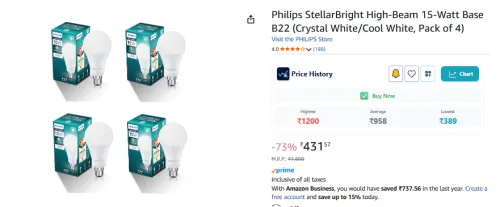 Image of Philips StellarBright High-Beam 15-Watt, Po4