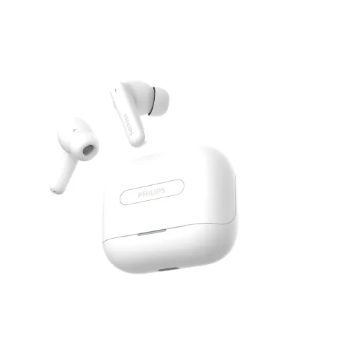 Image of Philips TAT1050WT/94 Truly Wireless Earbuds with ANC, Quad Mic ENC, Up to 50 Hr Playtime, 13mm Neodymium Drivers, Multip