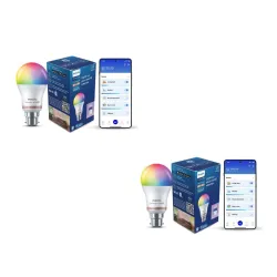 PHILIPS WiZ Neo 12W B22 Wi-Fi & Bluetooth LED Smart Bulb with Music Sync, Compatible with Amazon Alexa & Google Assistant, 16 Million Colours & Motion Sensing Technology | Pack of 2
