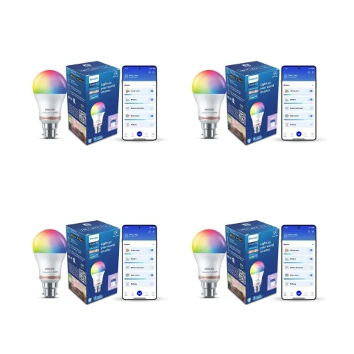 Image of Philips Wiz Smart WI-Fi LED Bulb B22 10-Watt - (Pack of 4)