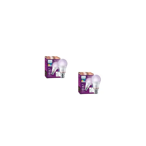 Image of Philips Wiz Wi-Fi Enabled B22 9-Watt LED Smart Bulb Pack of 2