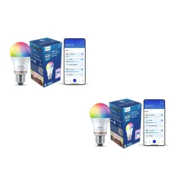 Philips Wiz Wi-Fi Enabled E27 12-Watt LED Smart Bulb, Compatible with Amazon Alexa and Google Assistant(16M Colours +Shades of White + Dimmable + Tunable), Pack of 2