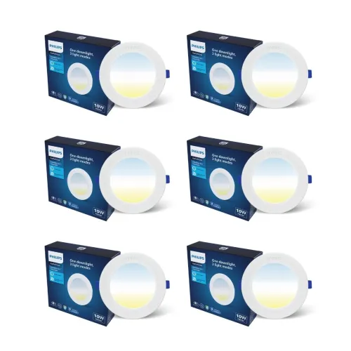 Image of PHILIPS 10W 3in1 AstraGlow Round LED Panel Light | Slim Surface Panel with High Brightness & Energy Efficiency | Durable