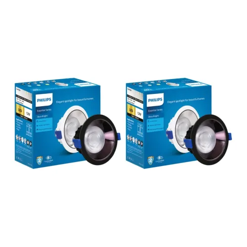 Image of Philips 12W COB Round LED Spot Light (Warm White, Pack of 2)