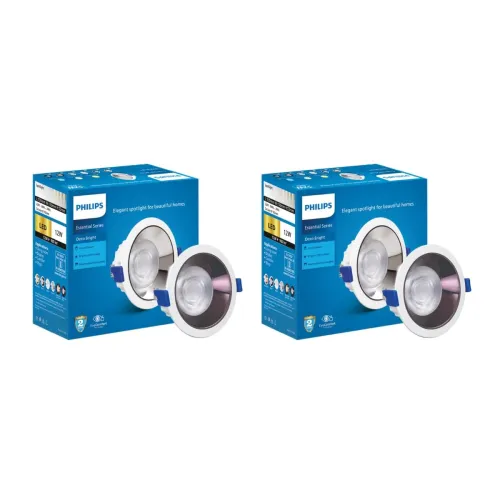 Image of Philips 12 Watt Black Reflector LED Ceiling COB Round Spot Light 