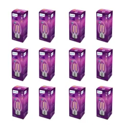 Philips 4-Watt 400-lumen Clear Candle E27 Base (Warm White, Pack of 12) - Decorative, Ambience for Chandeliers, Wall lig