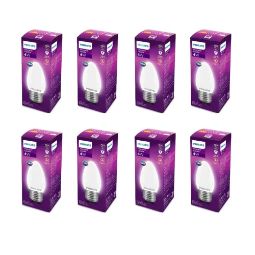 Image of Philips 4-watt Filament Candle LED Bulb | Diffused Candle Bulb for Home & Decoration | Bulb Base: E27, Warm White | Pack